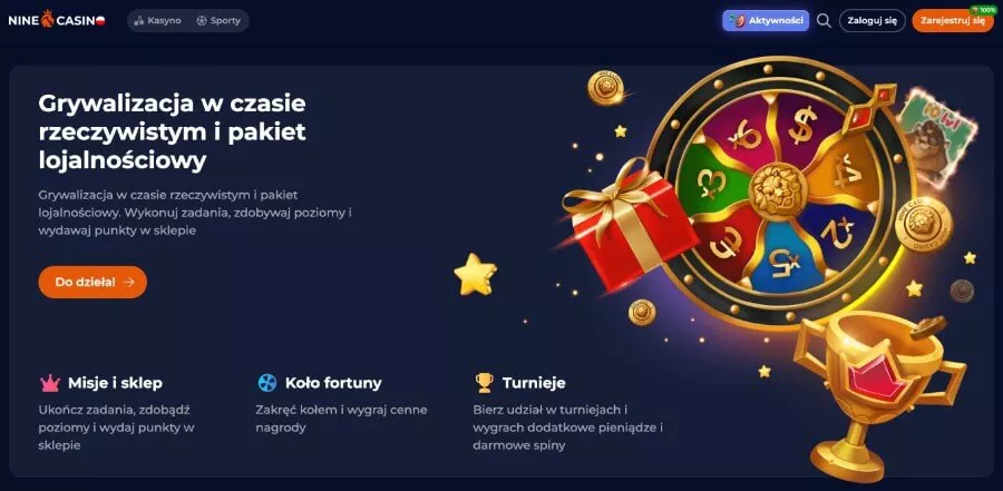 bonus bez depozytu nine casino
