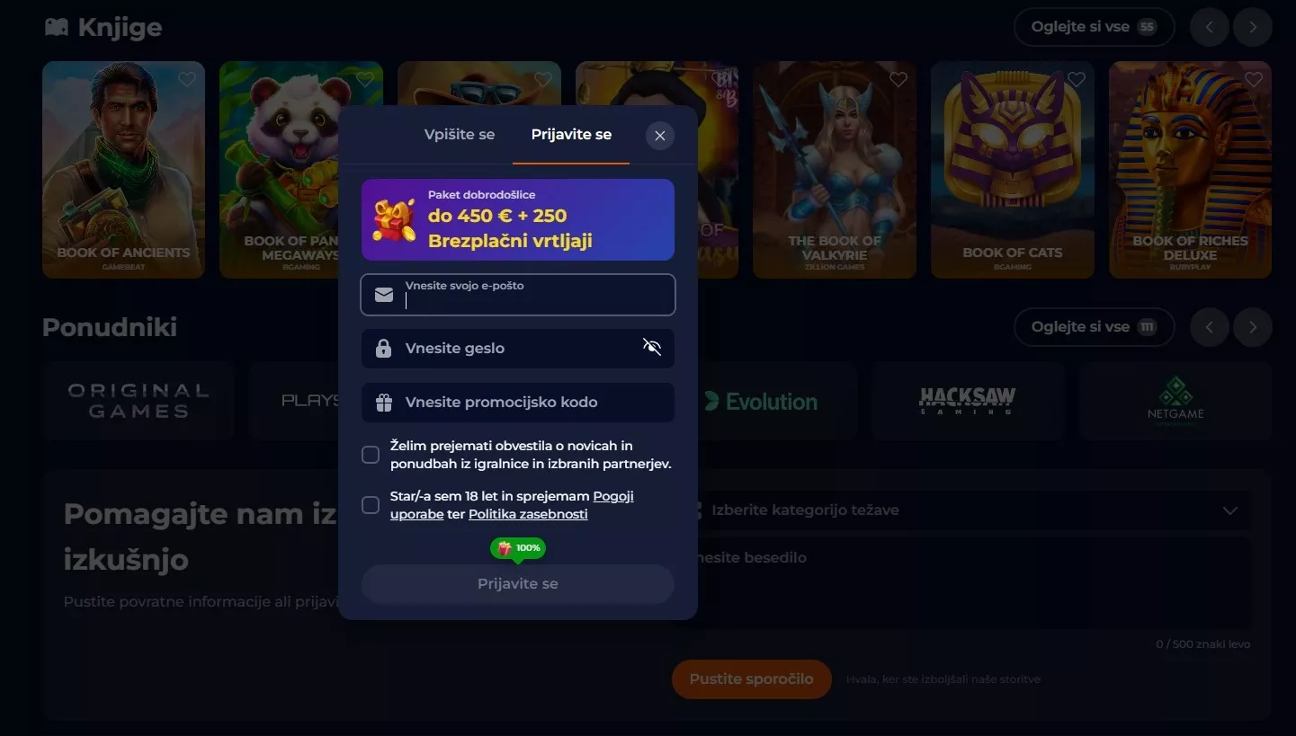 nine casino bonus brez pologa