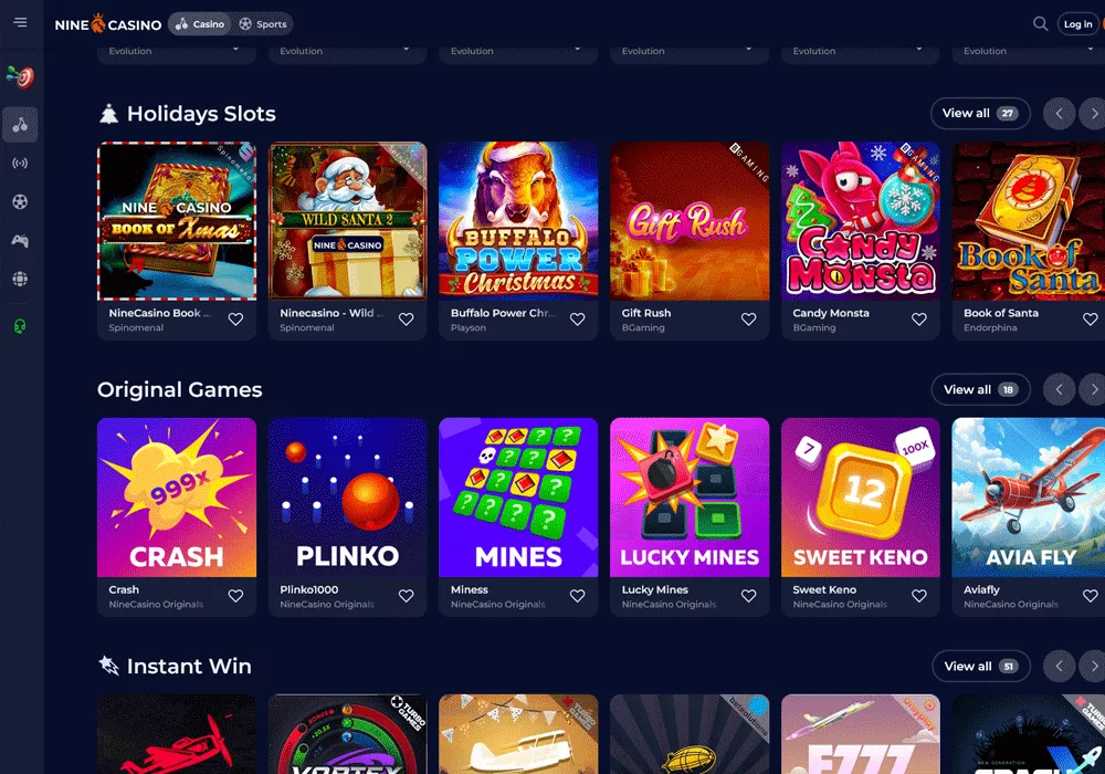είσοδος nine casino