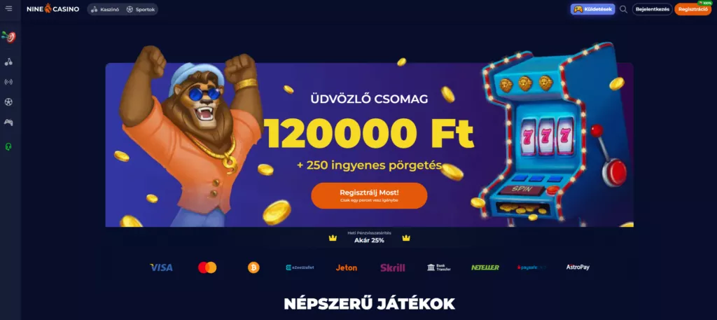nine casino játékok